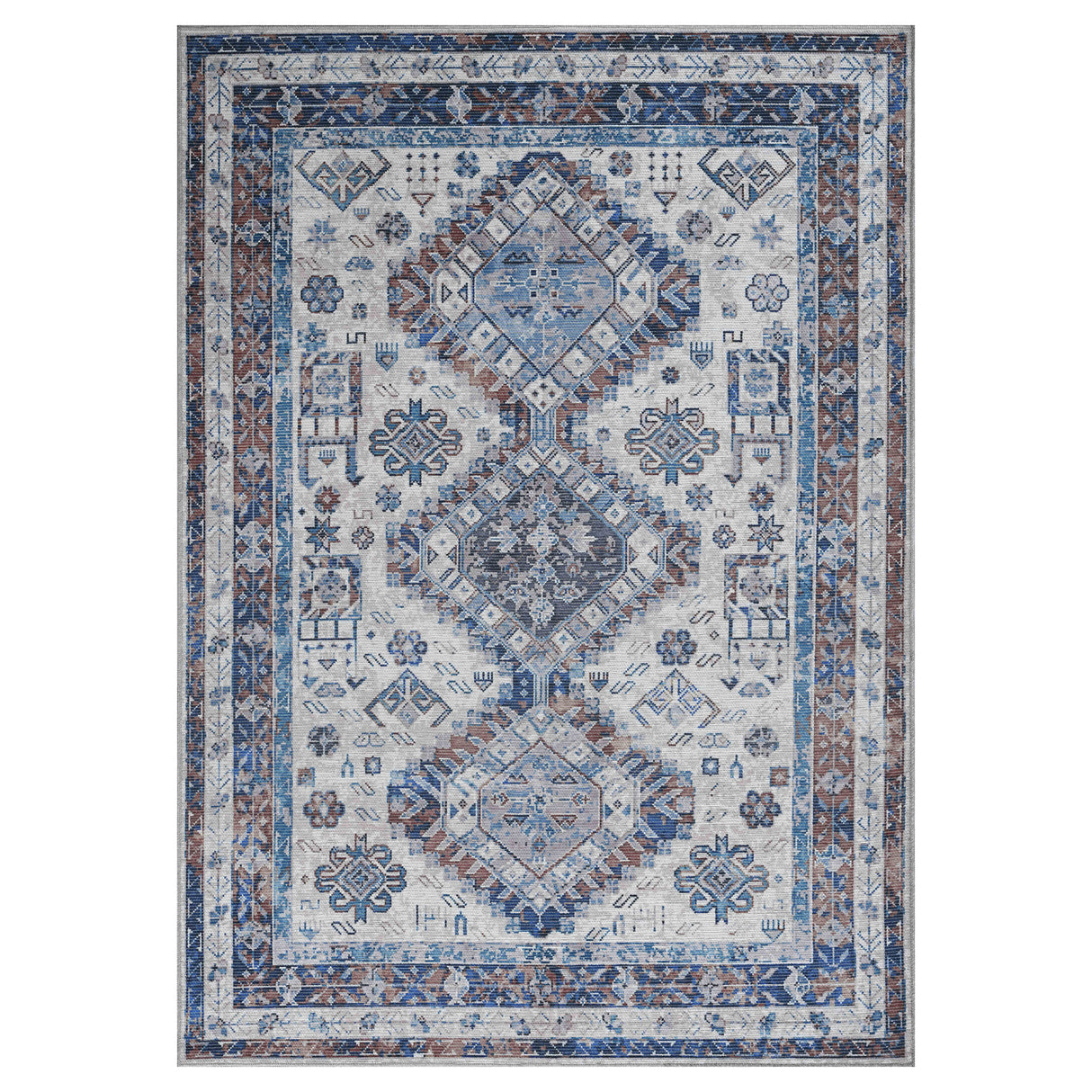 Amer Rugs ALA-8 Alaska Machine-Washable Vintage Medallion Power-Loomed /Red Area Rug