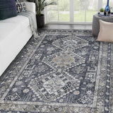 Amer Rugs ALA-9 Alaska Machine-Washable Vintage Medallion Power-Loomed /Mustard Area Rug