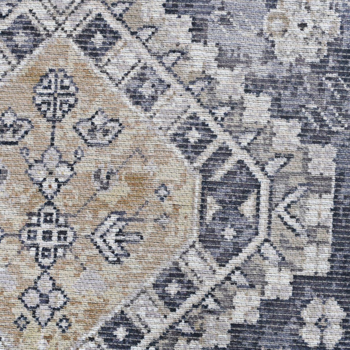 Amer Rugs ALA-9 Alaska Machine-Washable Vintage Medallion Power-Loomed /Mustard Area Rug