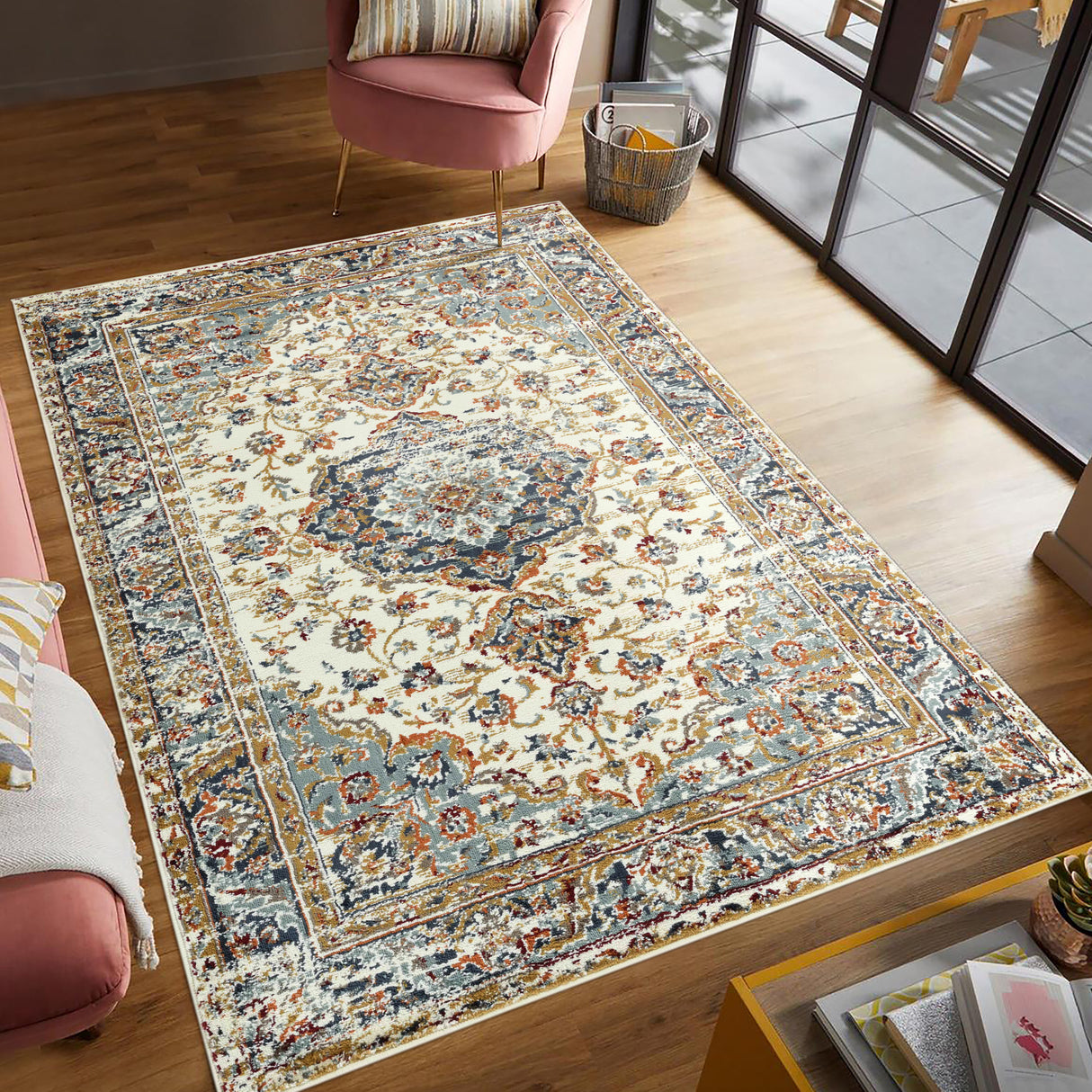 Amer Rugs ALU-3 Allure Classic Medallion /Navy Blue Area Rug