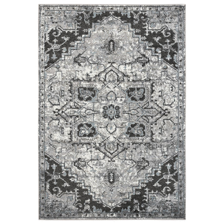 Amer Rugs ALX-49 Alexandria Contemporary Medallion /Gray Area Rug