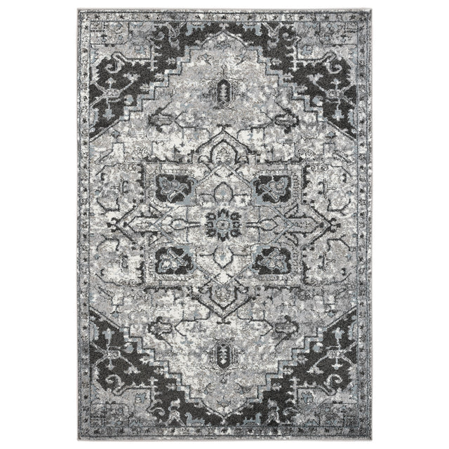 Amer Rugs ALX-49 Alexandria Contemporary Medallion /Gray Area Rug