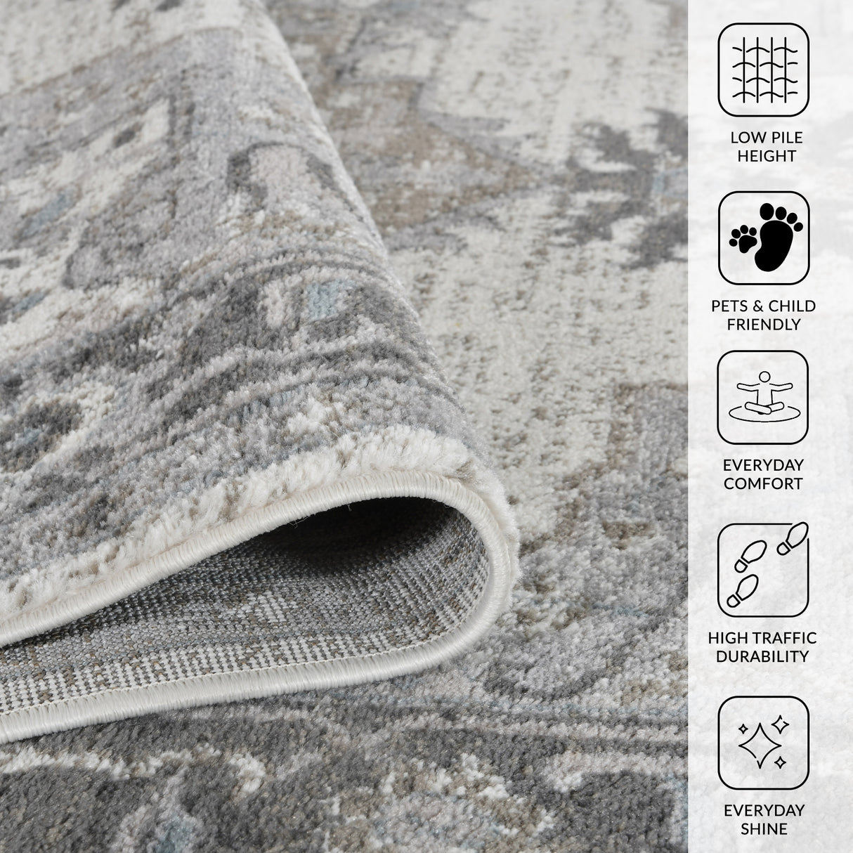 Amer Rugs ALX-51 Alexandria Classic Medallion /Stone Gray Area Rug