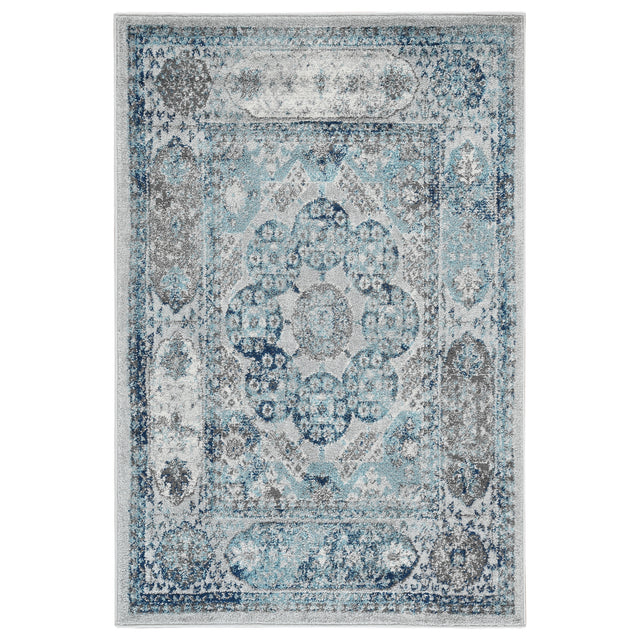 Amer Rugs ALX-83 Alexandria Classic Bordered /Sea Blue Area Rug