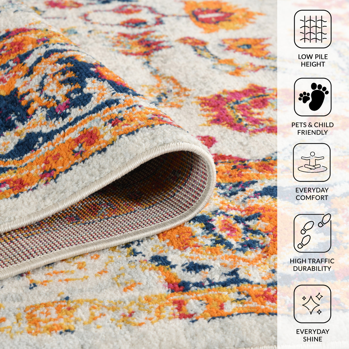 Amer Rugs ALX-84 Alexandria Farmhouse Bordered /Gold Area Rug