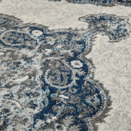 Amer Rugs ALX-86 Alexandria Classic Medallion /Navy Area Rug