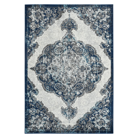 Amer Rugs ALX-86 Alexandria Classic Medallion /Navy Area Rug