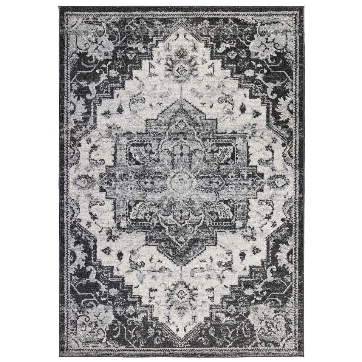 Amer Rugs ALX-88 Alexandria Classic Medallion /Gray Area Rug