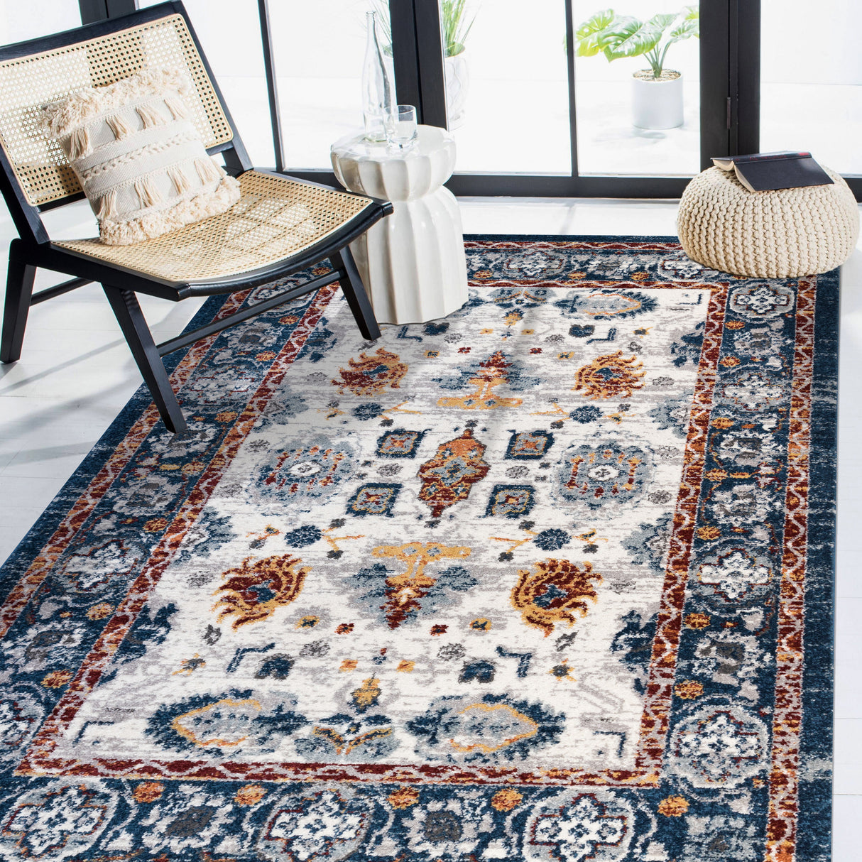 Amer Rugs ALX-90 Alexandria Classic Floral Runner Rug, 2'6" X 10'3" Area Rug