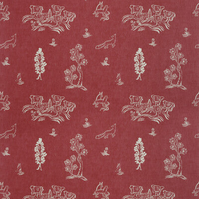 KRAVET COUTURE AM100318.19.0 FRIENDLY FOLK HUNTSMAN RED Fabric - Eade's Wallpaper