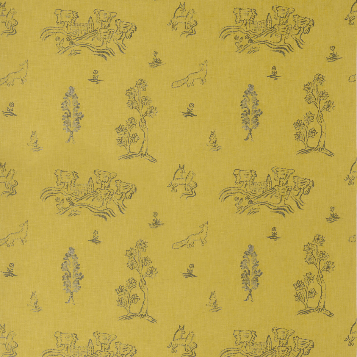 KRAVET COUTURE AM100318.4.0 FRIENDLY FOLK PROVENCAL YELLOW Fabric - Eade's Wallpaper