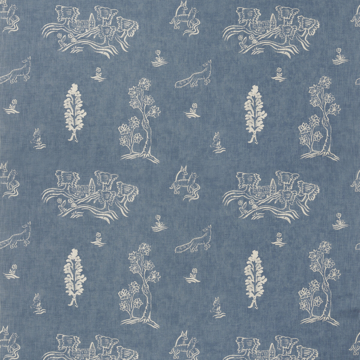 KRAVET COUTURE AM100318.5.0 FRIENDLY FOLK HAPPY BLUE Fabric - Eade's Wallpaper