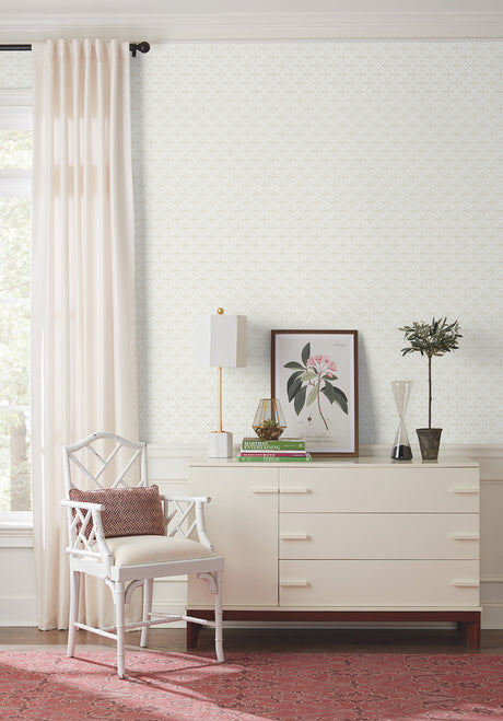 York AP7433 Lacey Circle Geo Cream & Grey Wallpaper