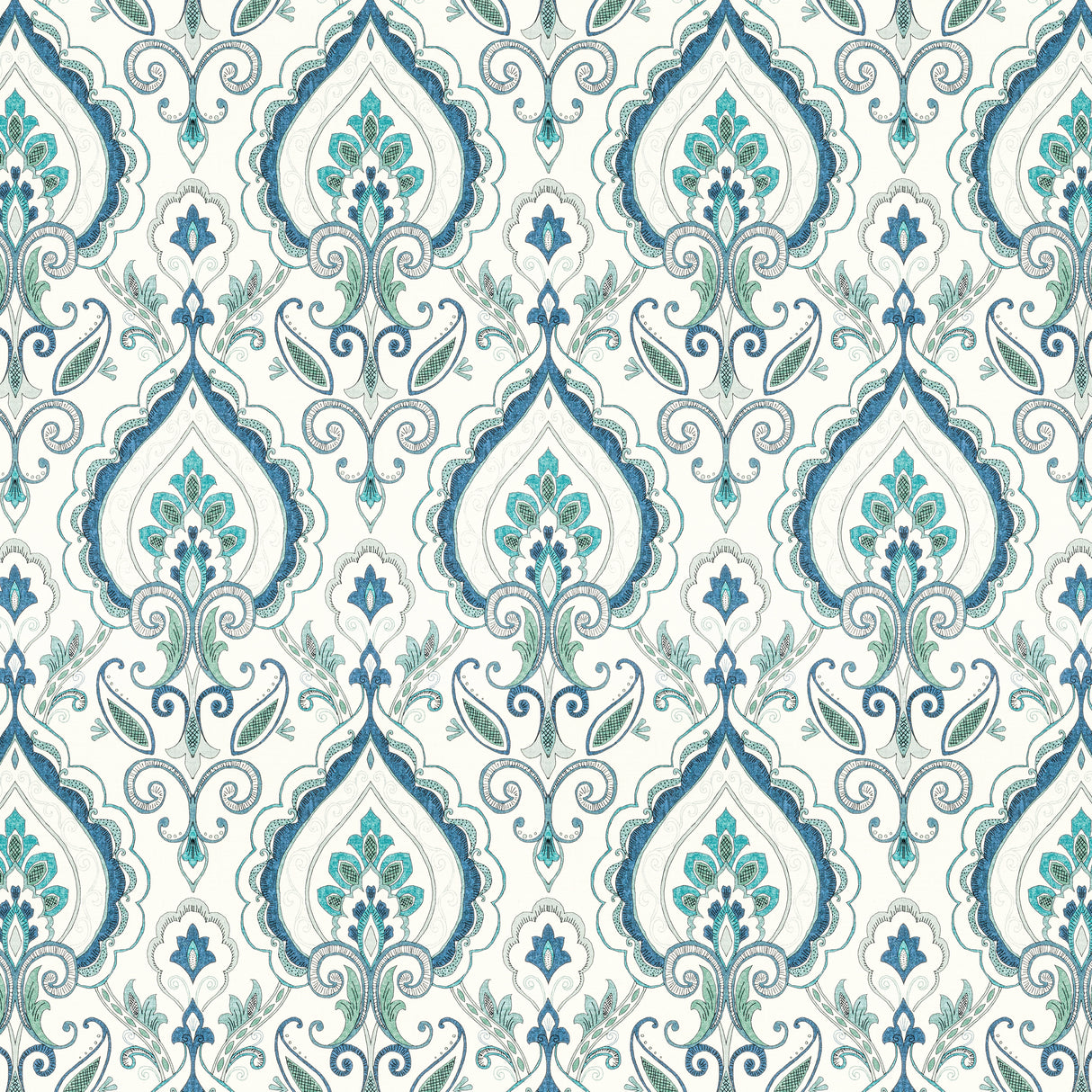 STOUT APRI-2 APRIL 2 LAGOON Fabric - Eades Wallpaper & Fabric