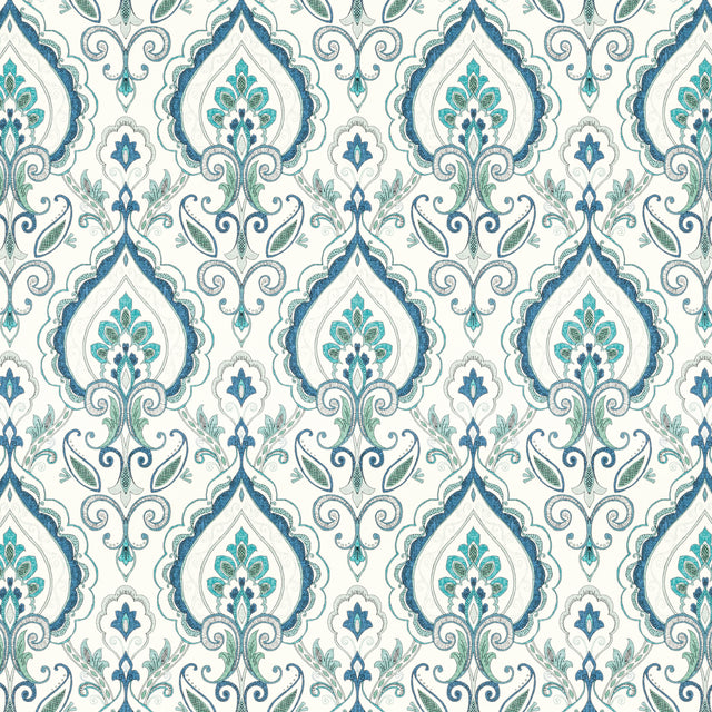 STOUT APRI-2 APRIL 2 LAGOON Fabric - Eades Wallpaper & Fabric