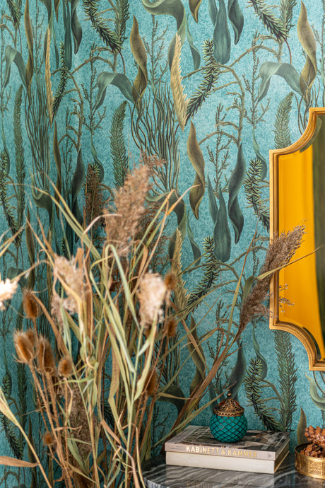 MindtheGap AQUATIC PLANTS Aquamarine - Wallpaper Collection 2024 - The Wetlands