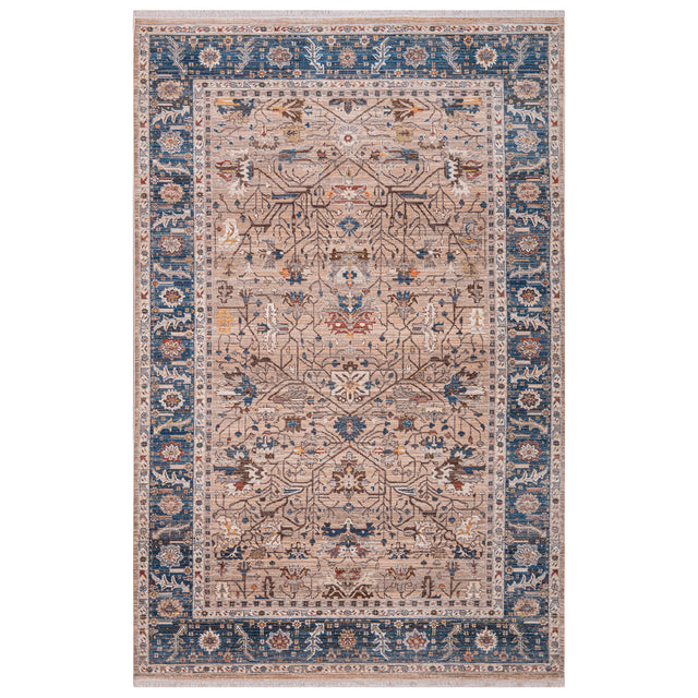 Amer Rugs ARC-4 Arcadia Oriental Design /Navy Runner Rug, 2'7" X 10' Area Rug