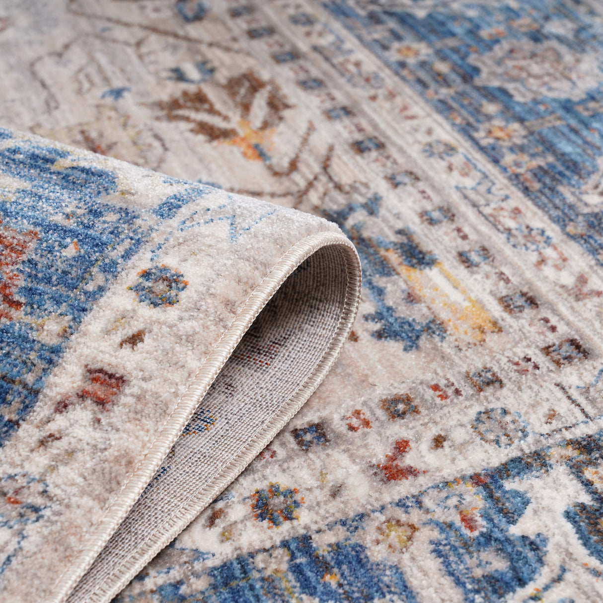 Amer Rugs ARC-4 Arcadia Oriental Design /Navy Runner Rug, 2'7" X 10' Area Rug