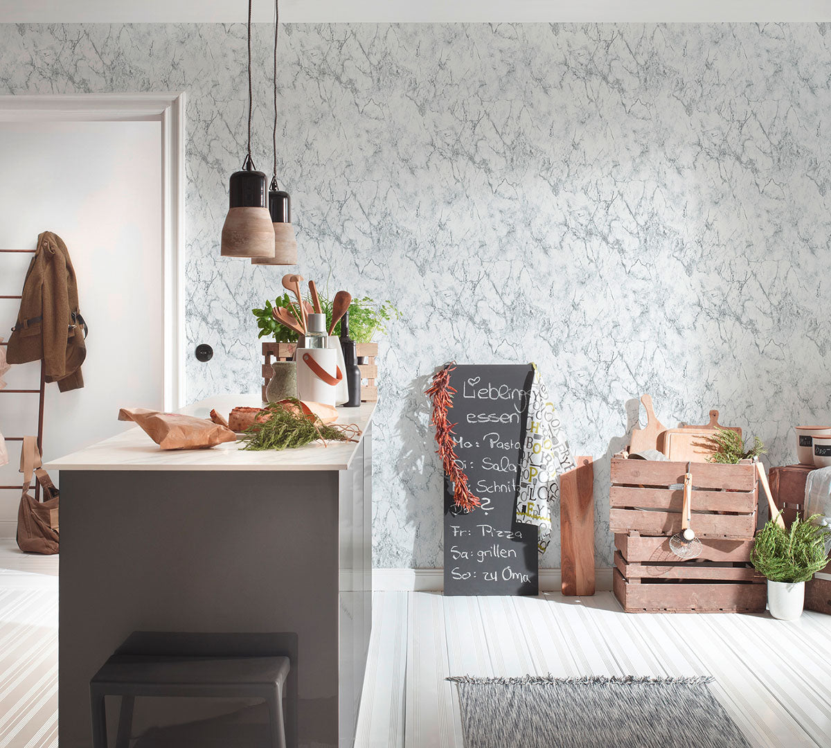 Eade’s Makrana Grey Marble Wallpaper Grey