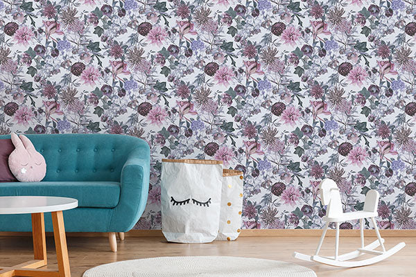 Eade’s Althea Lavender Flower Garden Wallpaper Lavender