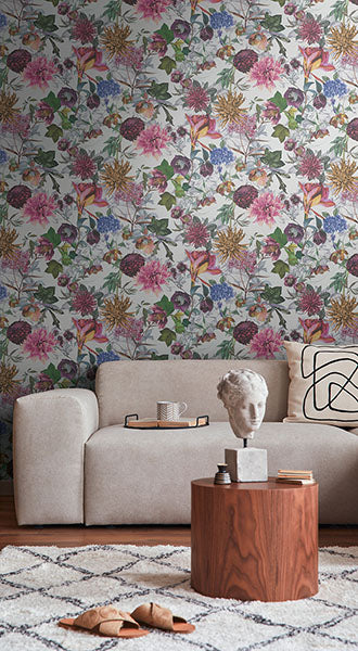 Eade’s Althea White Flower Garden Wallpaper White