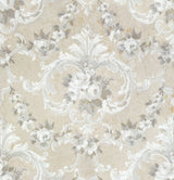 A-Street Prints AST4064 This Old Hudson Natural Neutral Rose Damask Wallpaper