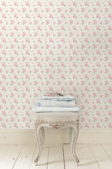 A-Street Prints AST4108 Ikat Rose Tinted Petals Small Print Wallpaper