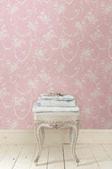 A-Street Prints AST4110 Chandelier Gates Easter Pink Floral Drape Wallpaper