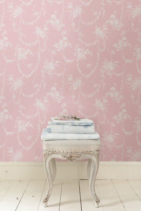 A-Street Prints AST4110 Chandelier Gates Easter Pink Floral Drape Wallpaper