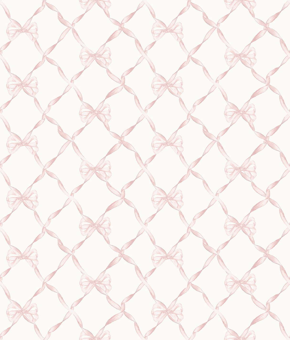 A-Street Prints AST4114 Baby Bow Faded Primrose Ribbon Trellis Wallpaper