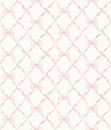 A-Street Prints AST4114 Baby Bow Faded Primrose Ribbon Trellis Wallpaper