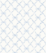 A-Street Prints AST4168 Baby Bow Blue Bella Ribbon Trellis Wallpaper