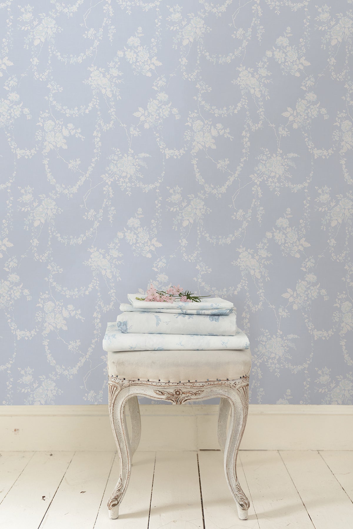 A-Street Prints AST4170 Chandelier Gates Blue Gemstone Floral Drape Wallpaper