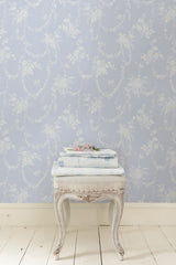 A-Street Prints AST4170 Chandelier Gates Blue Gemstone Floral Drape Wallpaper