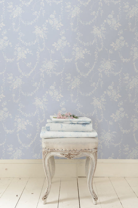 A-Street Prints AST4170 Chandelier Gates Blue Gemstone Floral Drape Wallpaper