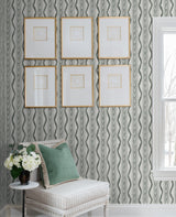 A-Street Prints AST4347 Rhys Green IKAT Stripe Wallpaper