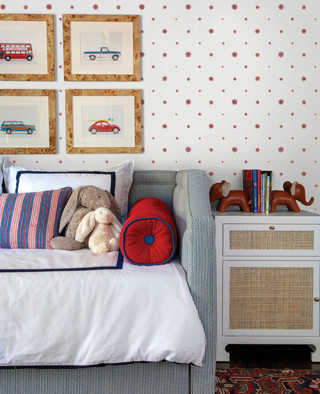 A-Street Prints AST4353 Henry Red Starburst Wallpaper