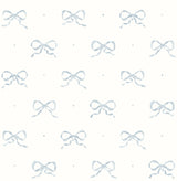 A-Street Prints AST4356 Emma Blue Heather Large Bow Wallpaper