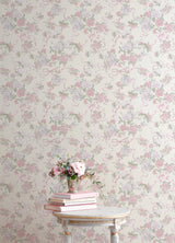 A-Street Prints AST4653 Cabbage Rose Bow Pretty in Pink Ribbons & Roses Wallpaper