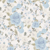 A-Street Prints AST4656 Sunset Harbor Rose Bella Lina Blue Roses & White Flowers Wallpaper