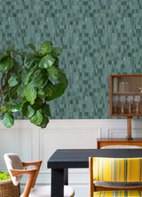 A-Street Prints AST4677 Flicker Teal Horizontal Textured Stripe Wallpaper
