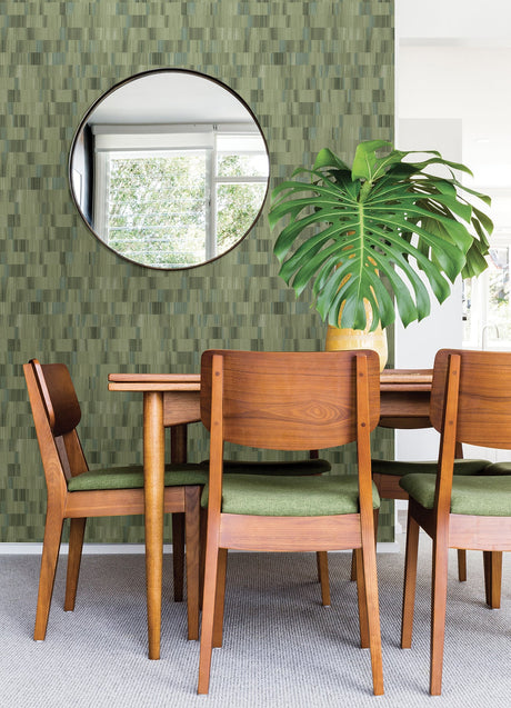 A-Street Prints AST4678 Flicker Green Horizontal Textured Stripe Wallpaper