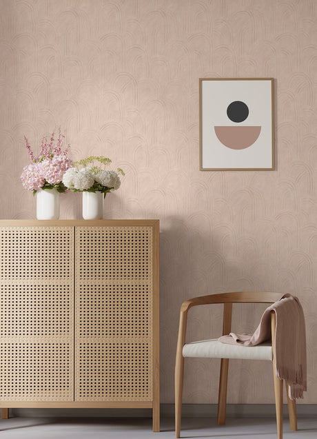 A-Street Prints AST4686 Cabo Pink Rippled Arches Wallpaper