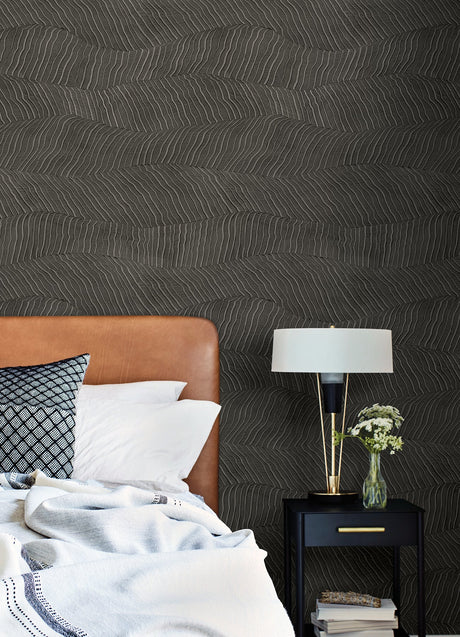 A-Street Prints AST4689 Drift Charcoal Abstract Landscape Wallpaper