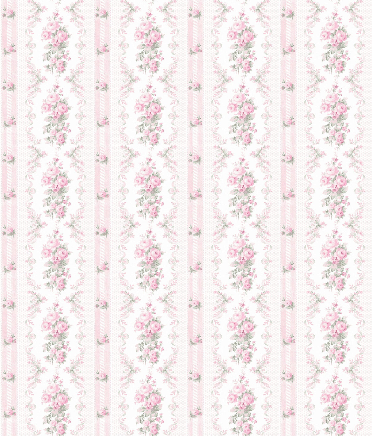 A-Street Prints AST6086 Dreamy Days Pink Parfait Stripe & Floral Wallpaper