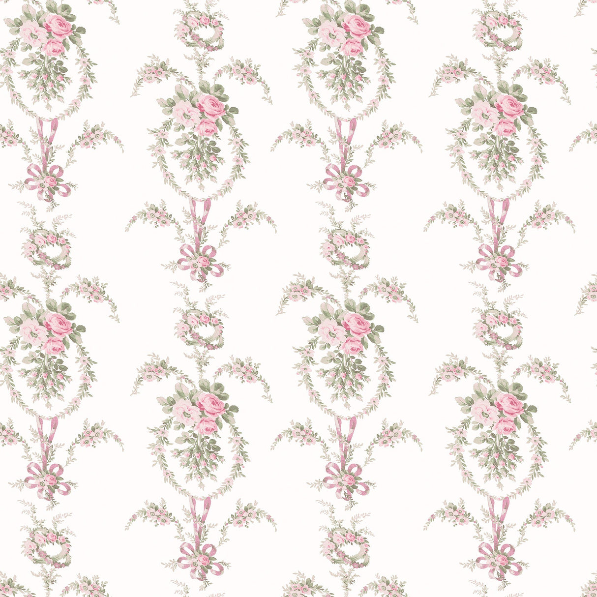 A-Street Prints AST6088 Rose Cheeks Party Pink Floral Cluster Wallpaper
