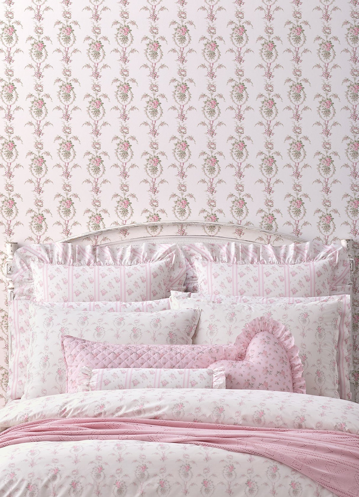 A-Street Prints AST6088 Rose Cheeks Party Pink Floral Cluster Wallpaper