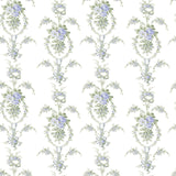 A-Street Prints AST6089 Rose Cheeks Blye Elysees Floral Cluster Wallpaper