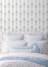 A-Street Prints AST6089 Rose Cheeks Blye Elysees Floral Cluster Wallpaper