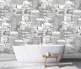 Katie Hunt x A-Street Prints ASTM3908 City Views Dove Grey Wall Mural